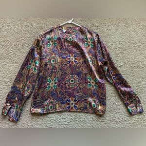 S.L.B. Floral Satin Blouse